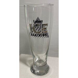 Labatt Ice Beer Glass Pilsner Style 9" Tall Clear Glass With Logo